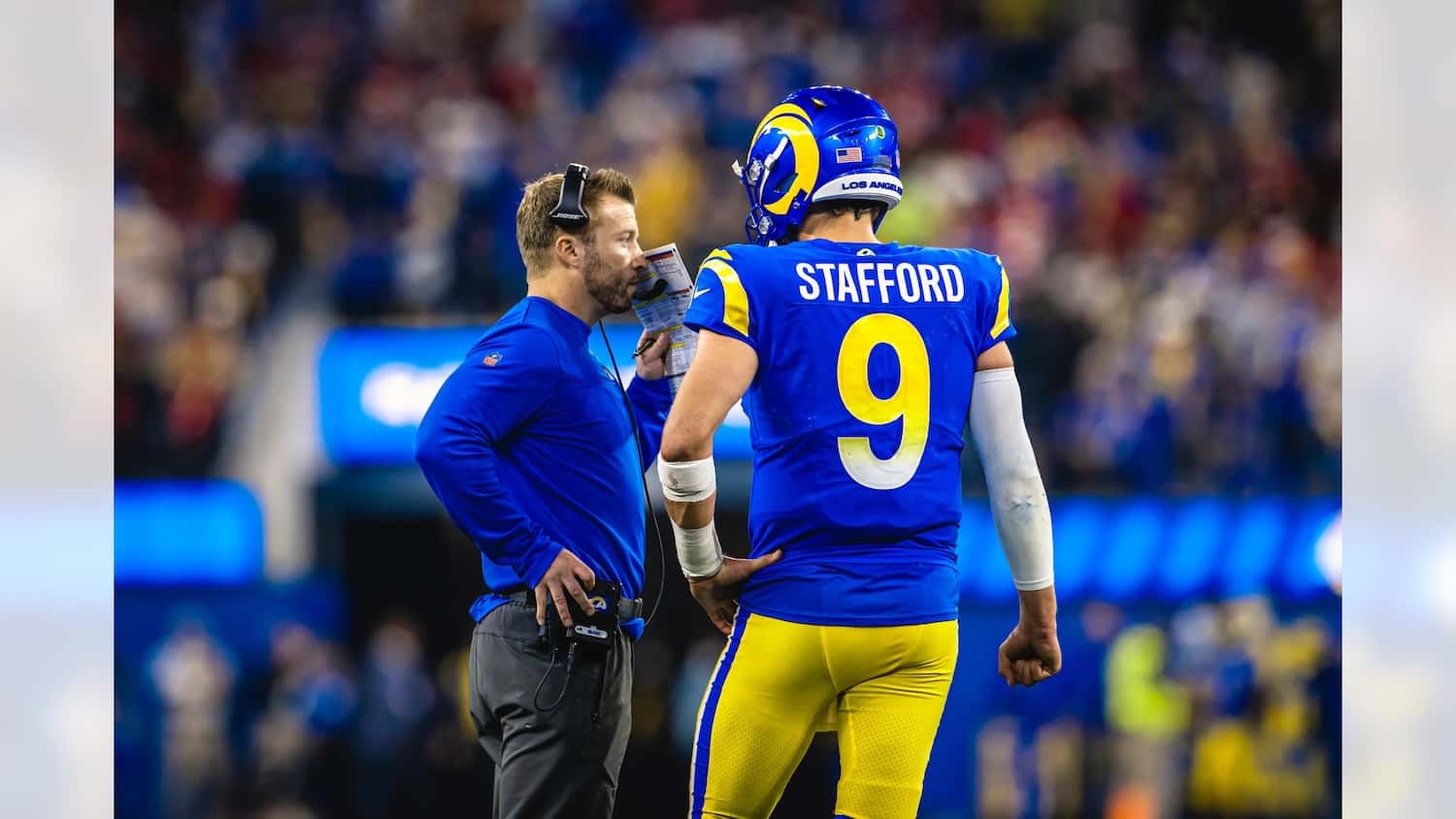 Rams Head Coach Sean McVay And Quarterback Matthew Stafford. Photo Credit: Brevin Townsell | LA Rams