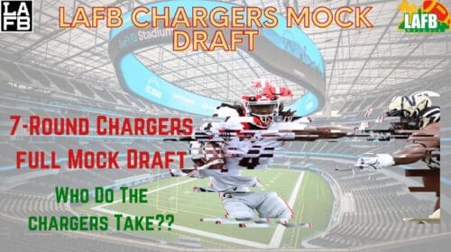 Chargers Mock Draft 2.0. Photo Graphic: LAFB Network | James Cook Photo: Georgiadogs.com