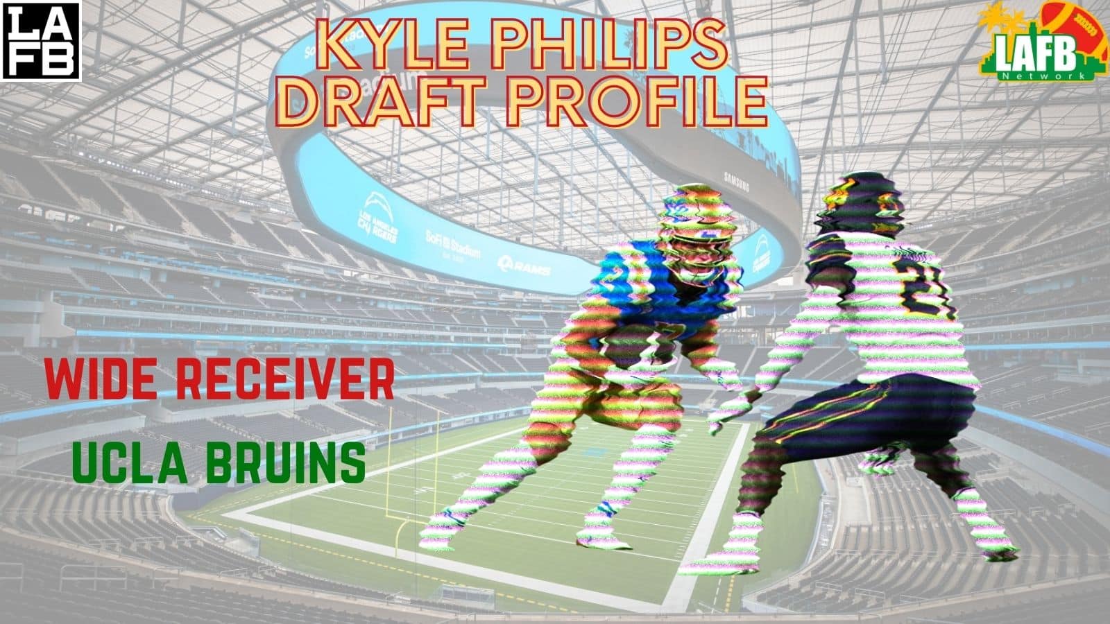 NFL Draft Prospect Kyle Philips. LAFB Network Graphic | Original Photo: Don Liebig | ASUCLA