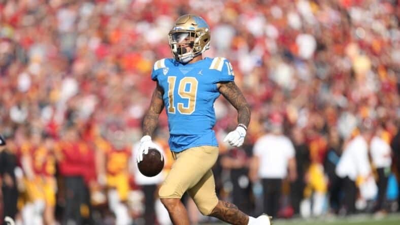 How Does UCLA Grade Out At The WR Position Entering 2022? 1 Kazmeir Allen heads into the end zone for his second TD of the afternoon in the first half against USC. Photo Credit: Jesus Ramirez | UCLA Athletics