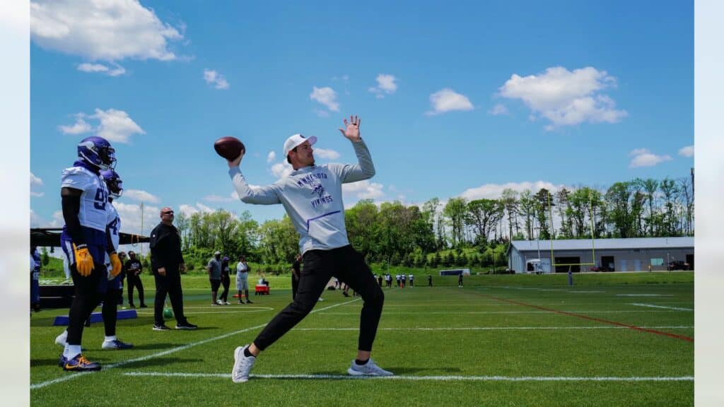 Minnesota Vikings Quarterback Kevin O'Connell During 2022 Mini Camp. Photo Credit: Andy Kenutis | Minnesota Vikings