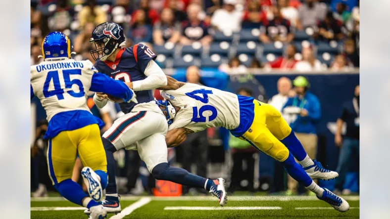 The Rams Brave New Edge Rush - The New World Of Pass Rushers 1 Rams Edge Rusher Leonard Floyd Reaches For a Sack Photo Credit: Brevin Townsell | LA Rams