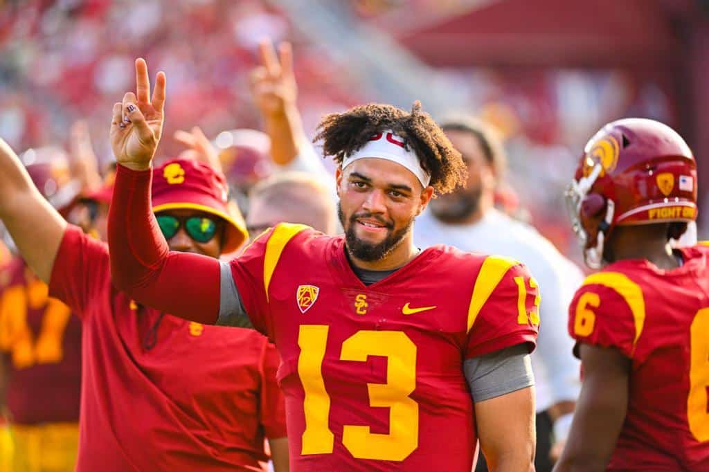 The USC Trojans opened their 2022-2023 season against the Rice Owls on Saturday, September 3, 2022 in Los Angeles, Calif. The Trojans defeated the Owls 66-14. Photo Credit: John McGillen/USC