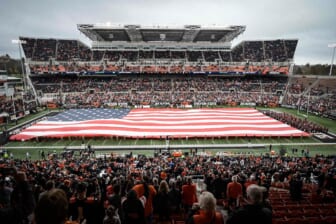 Oregon State Beavers Stadium During National Anthem. Photo Credit: Oregon State Athletics