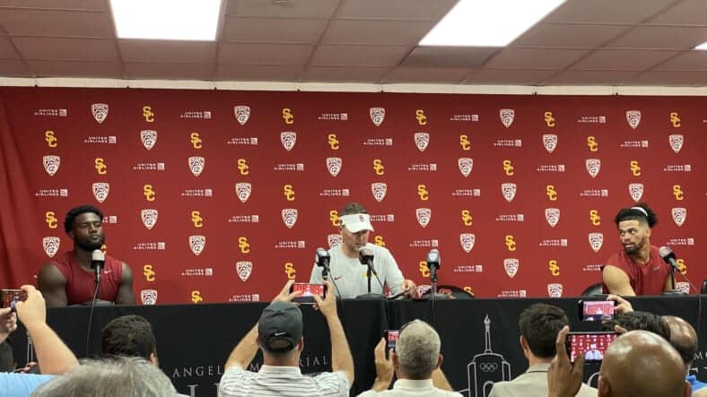 USC Trojans Press Conference After Beating Rice At The Coliseum. Photo Credit: Ryan Dyrud | LAFB Network
