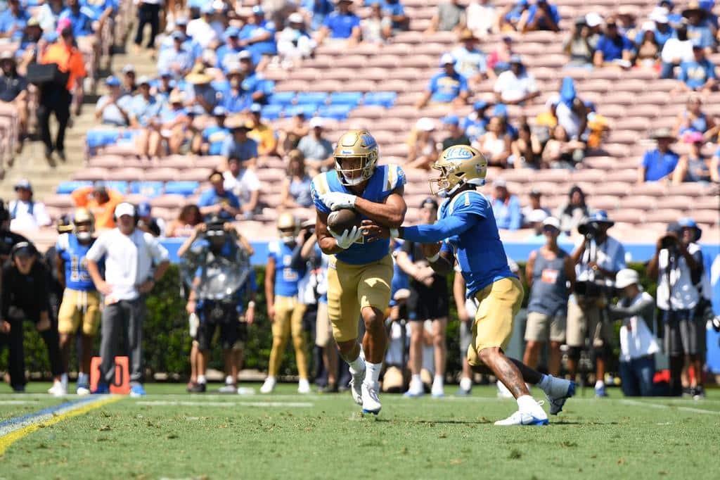 Zach Charbonnet And Dorian Thompson-Robinson Against Bowling Green. Photo Credit: Ross Turteltaub | UCLA Athletics