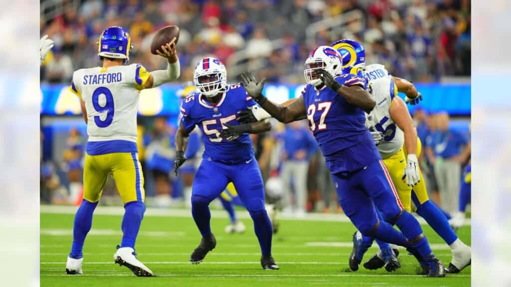 Buffalo Bills Pass Rush Wrecks Rams Offense, Sacks Matthew Stafford 7 Times  - LAFB Network