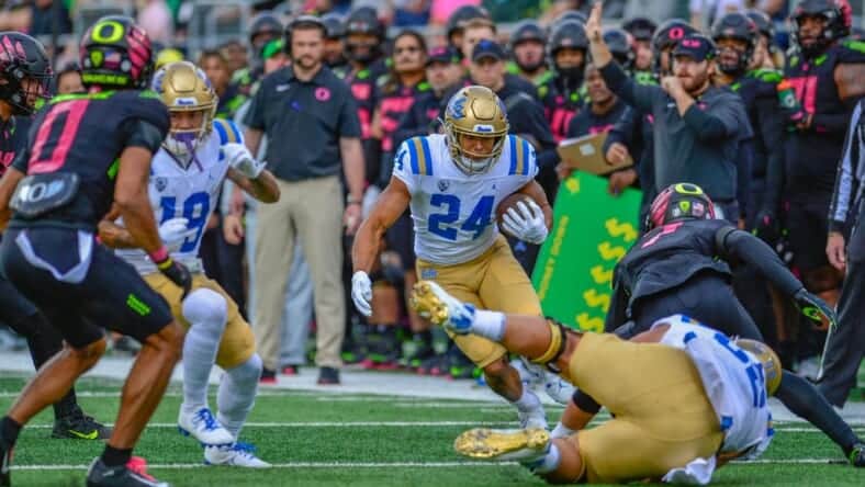 UCLA Regresses In Blowout Loss At Oregon 1 UCLA Bruins Running Back Zach Charbonnet. Photo Credit: Shayne Smith | UCLA Athletics