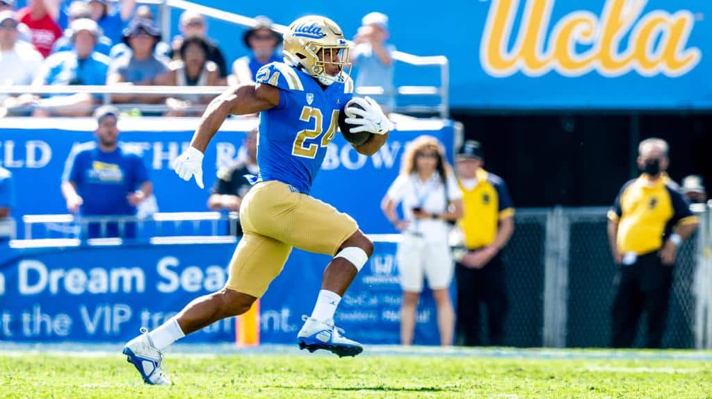 Bruins Legacy Day at Ducks GameDay 3 UCLA Bruins Running Back Zach Charbonnet | Photo Credit: Scott Chandler | UCLA Athletics
