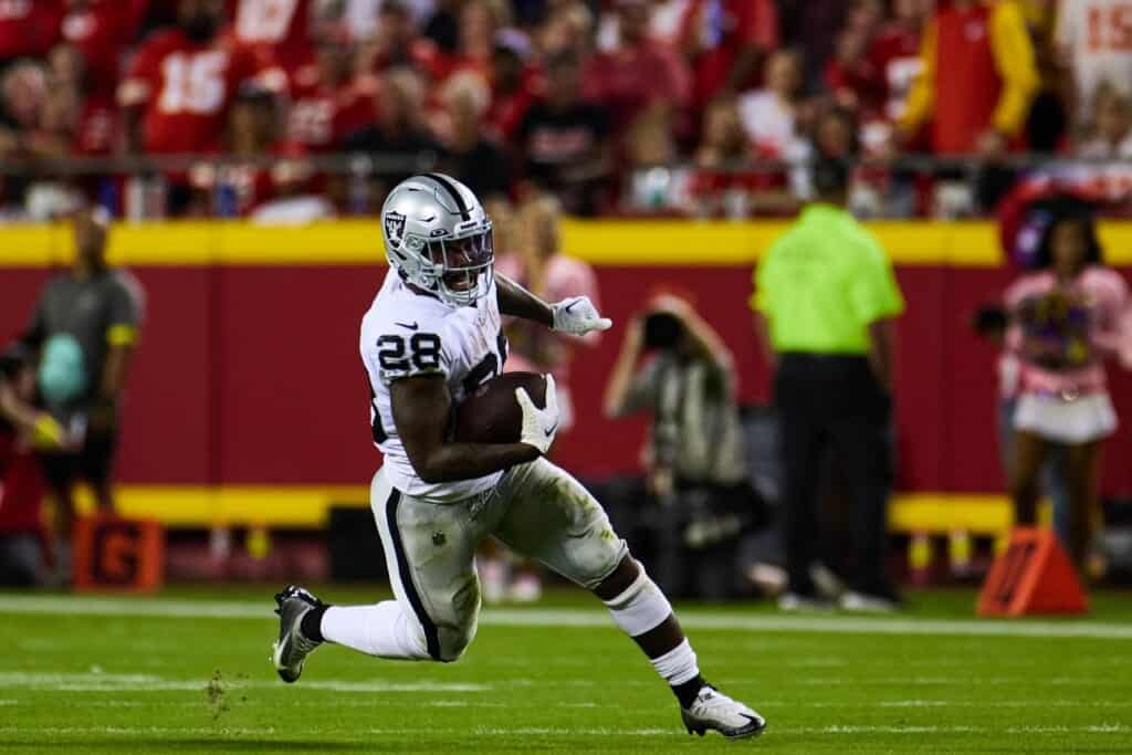 The Rams Trade Deadline Conundrum: 3 Positions To Address With Limited Capital 3 What Would The Rams Trade For Josh Jacobs Photo Credit: Michael Clemens | Las Vegas Raiders