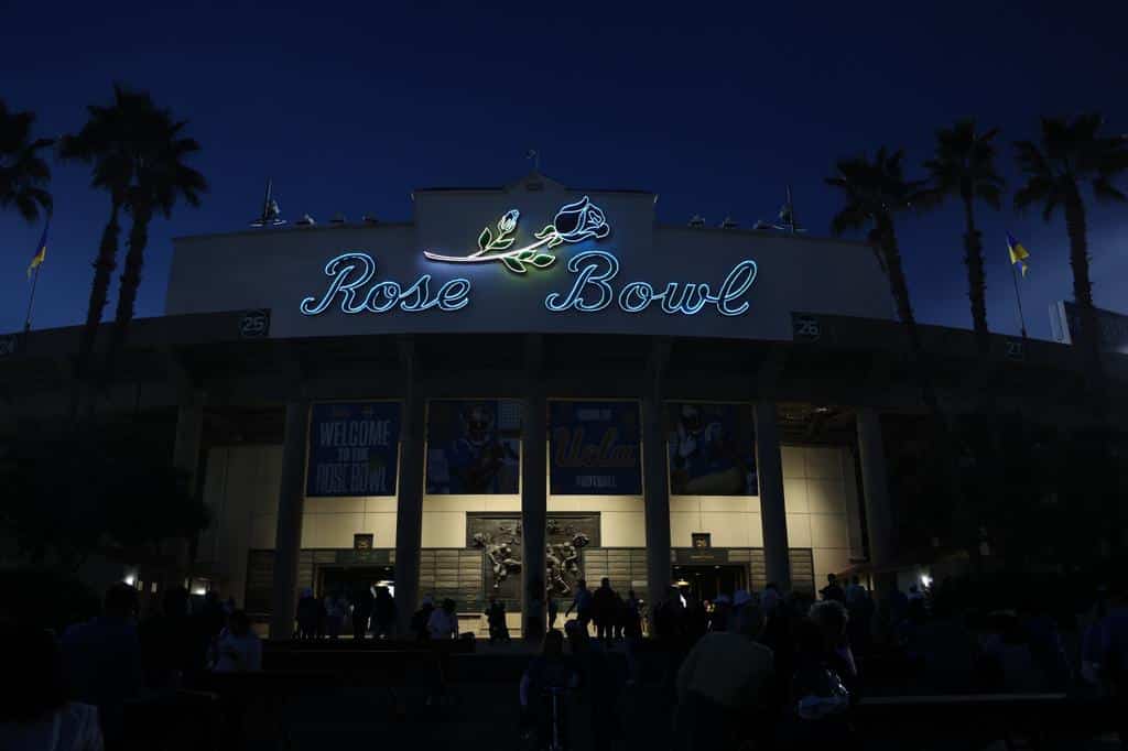 The Rose Bowl After Dark. Photo Credit: Jesus Ramirez | UCLA Athletics