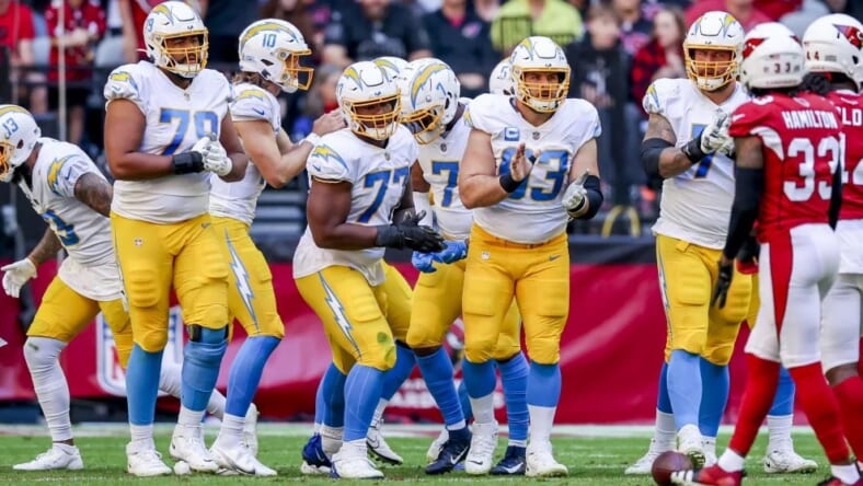 The LA Charger Offensive Line Photo Credit: Mike Nowak | Los Angeles Chargers