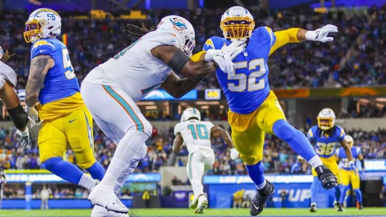 Reflections on The 2022 Chargers Linebacker and Edge Rusher Performances 1 Chargers Edge Rusher Khalil Mack Photo Credit: Ty Nowell | Los Angeles Chargers