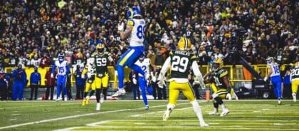 Rams Tight End Tyler Higbee Catches TD Pass in Green Bay Photo Credit: Brevin Townsell | LA Rams