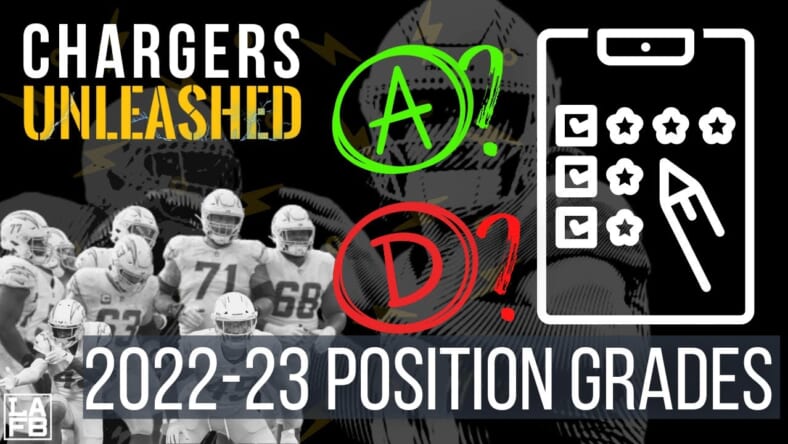 WATCH: Chargers 2022-23 End-Of-Season Position Grades | Areas For Roster Improvement | ROSTER REPORT CARD 1 Jake and Dan break down the 2022-23 Los Angeles Chargers player roster, and give end-of-season letter grades for each.