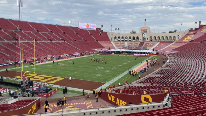 USC vs Stanford Halftime Update: USC Offense Surgical, Defense Flying All Over The Field 1 USC vs Stanford Halftime Update. Live from the LA Coliseum.