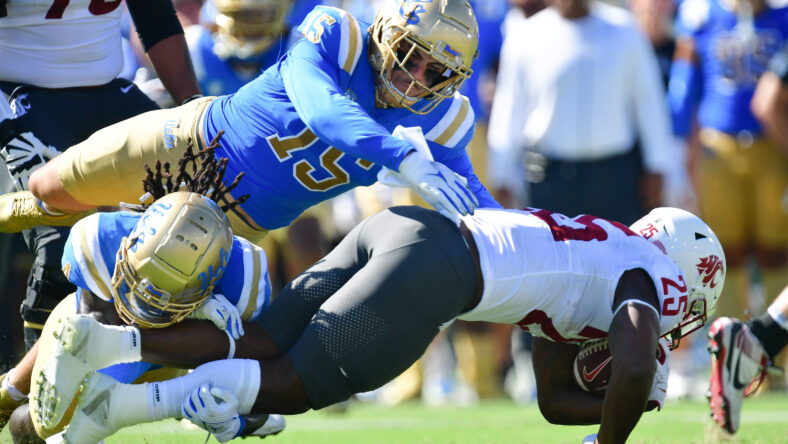 UCLA Bruins Laiatu Latu Wins Pac-12 Defensive Player Of The Year 4 ncaa football: washington state at ucla