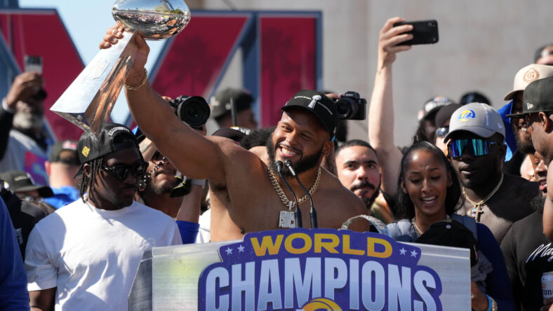 NFL: Super Bowl LVI-Los Angeles Rams Championship Parade Aaron Donald