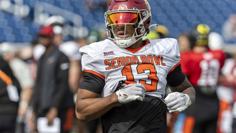 Former USC Trojan And Son Of Hall Of Fame Wide Receiver Sets Sky-High Bar For NFL Success 3 NCAA Football: USC Trojan at Senior Bowl Practice
