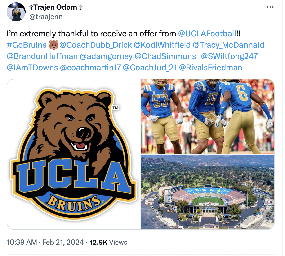 UCLA Football Offers Trajen Odom