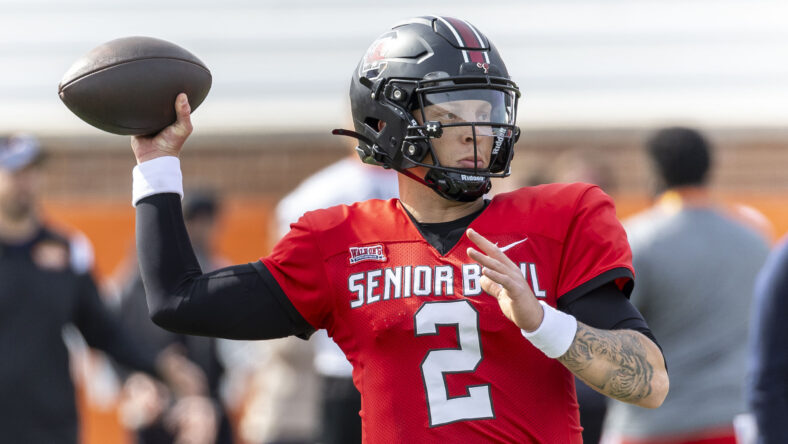Spencer Rattler's Praise For Los Angeles Rams Quarterback Matthew Stafford 4 NCAA Football: Senior Bowl Practice