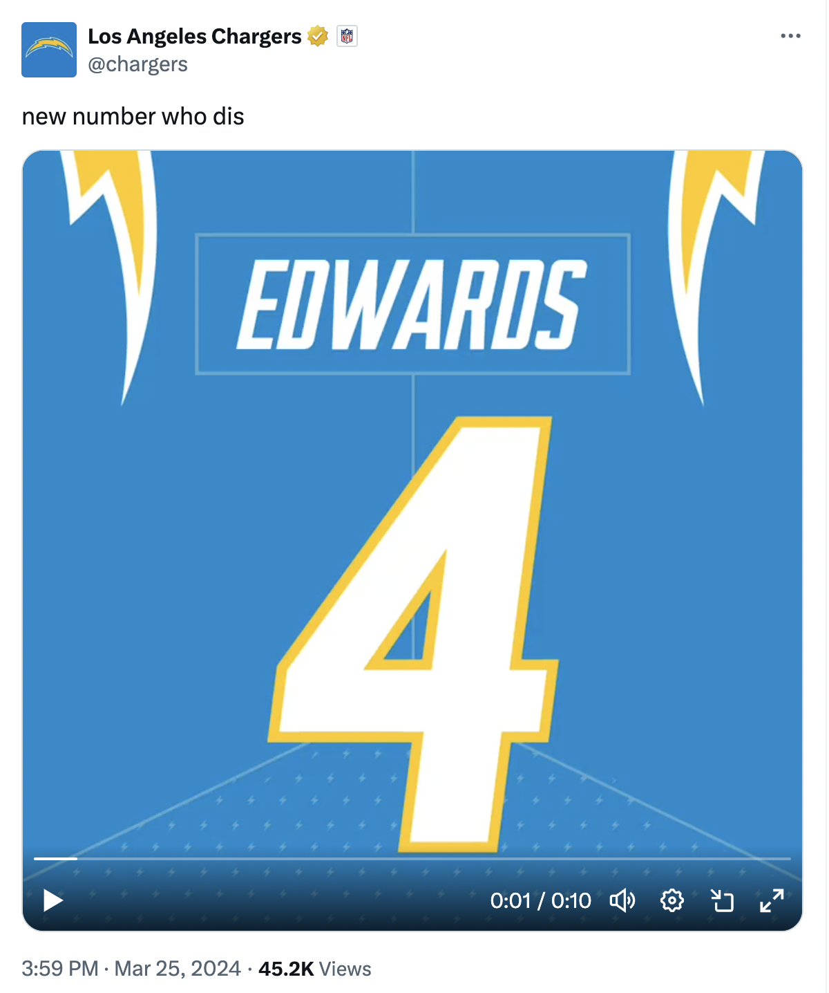 Los Angeles Chargers Unveil Jersey Numbers for New Free Agent Signings 3 Screen Shot 2024 03 26 at 8.44.31 AM