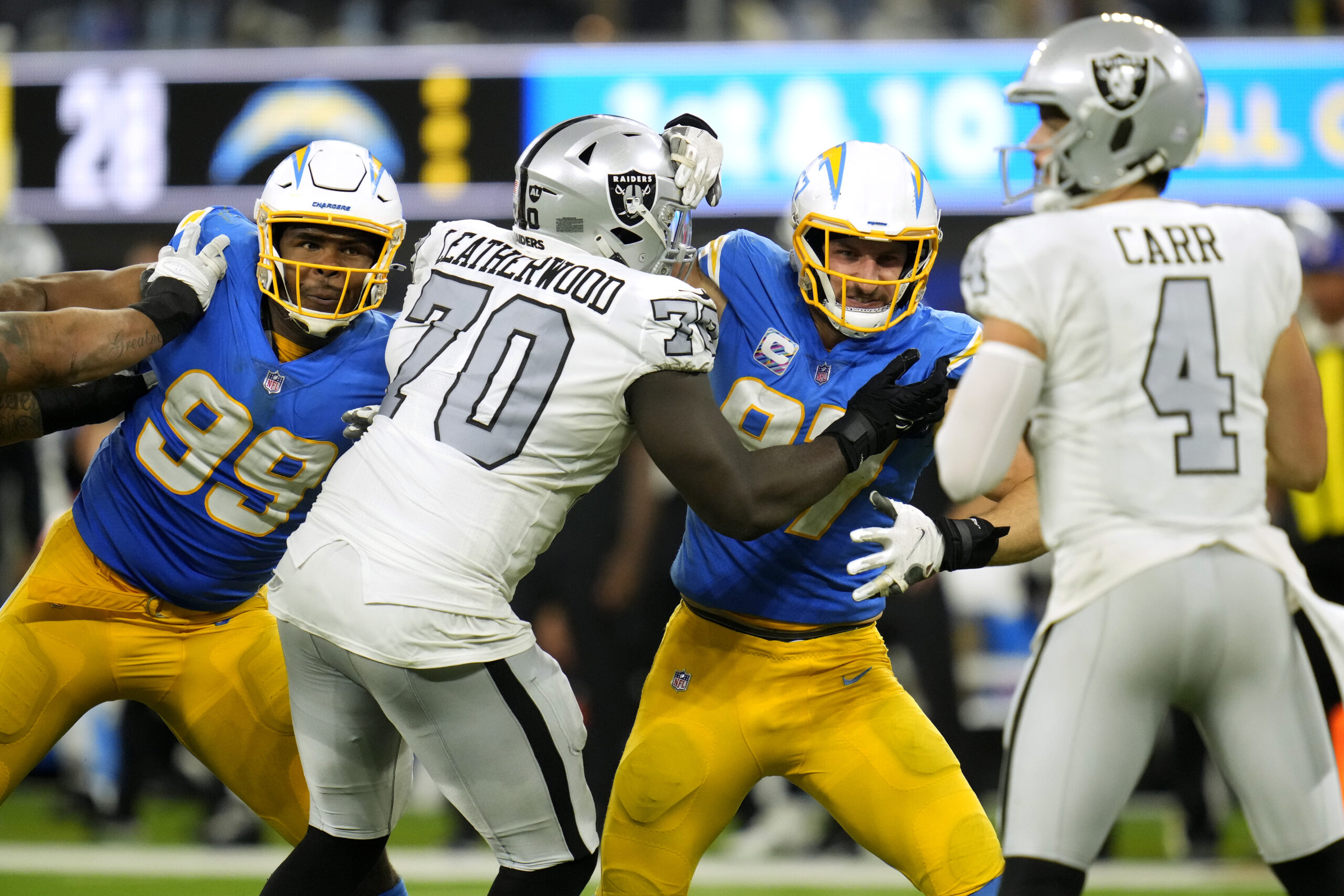 Los Angeles Chargers Add to Offensive Line; A Low Risk, High Reward Bet on Draft Bust 3 NFL: Las Vegas Raiders at Los Angeles Chargers