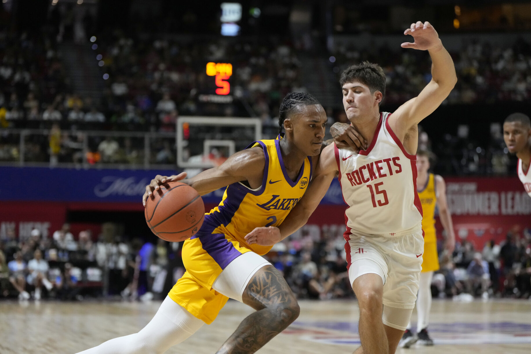 NBA: Summer League-Houston Rockets at Los Angeles Lakers / how to watch los angeles lakers games
