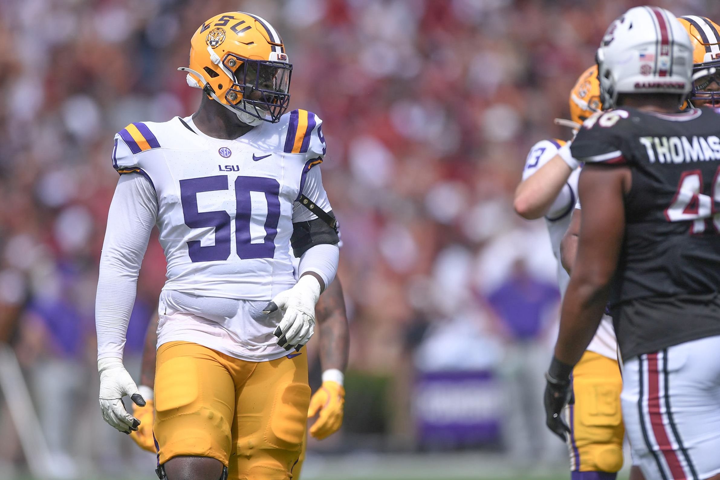 Top LSU Tigers Lineman Injured In 1st Quarter Vs. UCLA Bruins 3 NCAA Football: Louisiana State at South Carolina