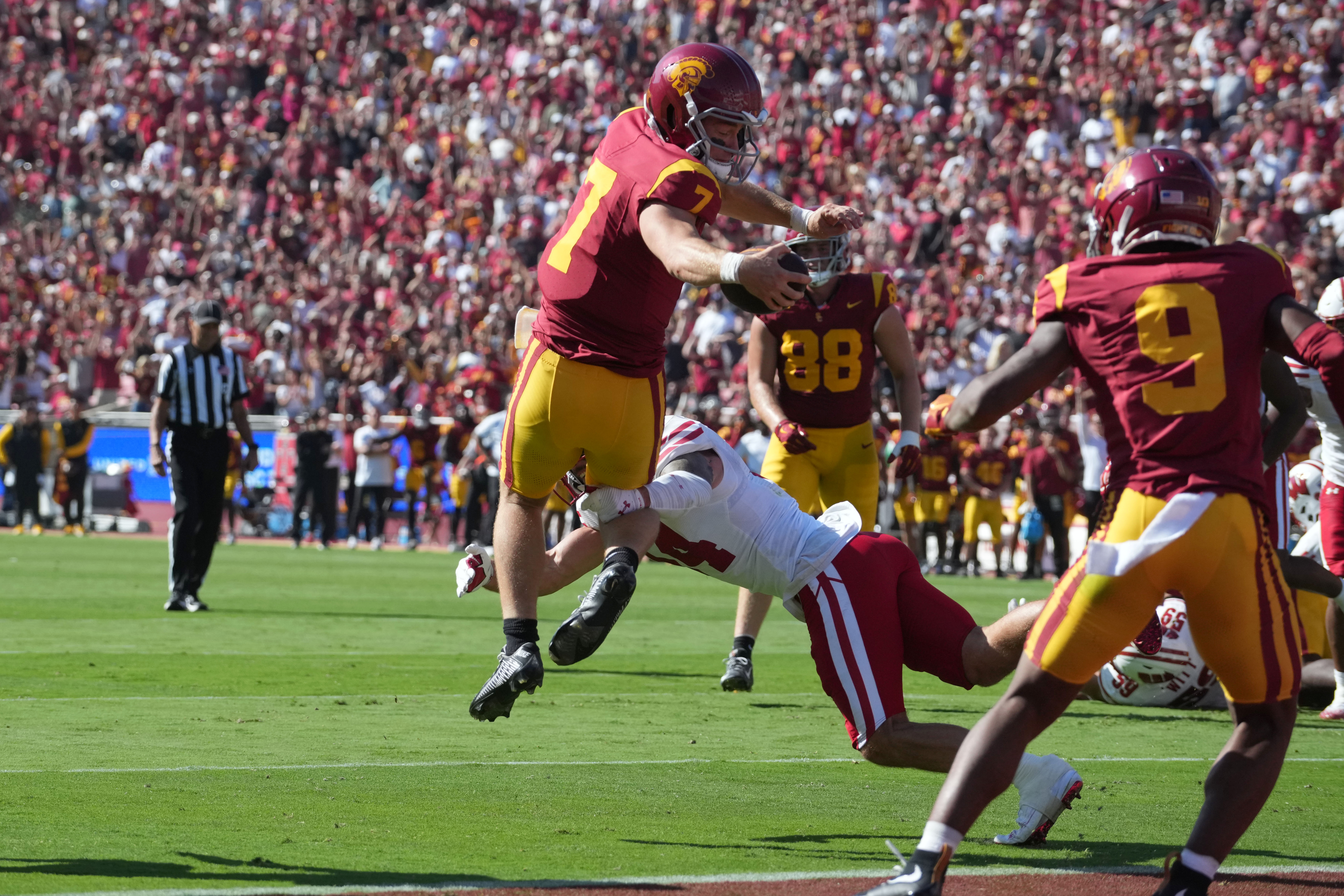 Miller Moss Addresses Injury After Victory Over Wisconsin 3 NCAA Football: Wisconsin at Southern California | USC Trojans Quarterback Miller Moss