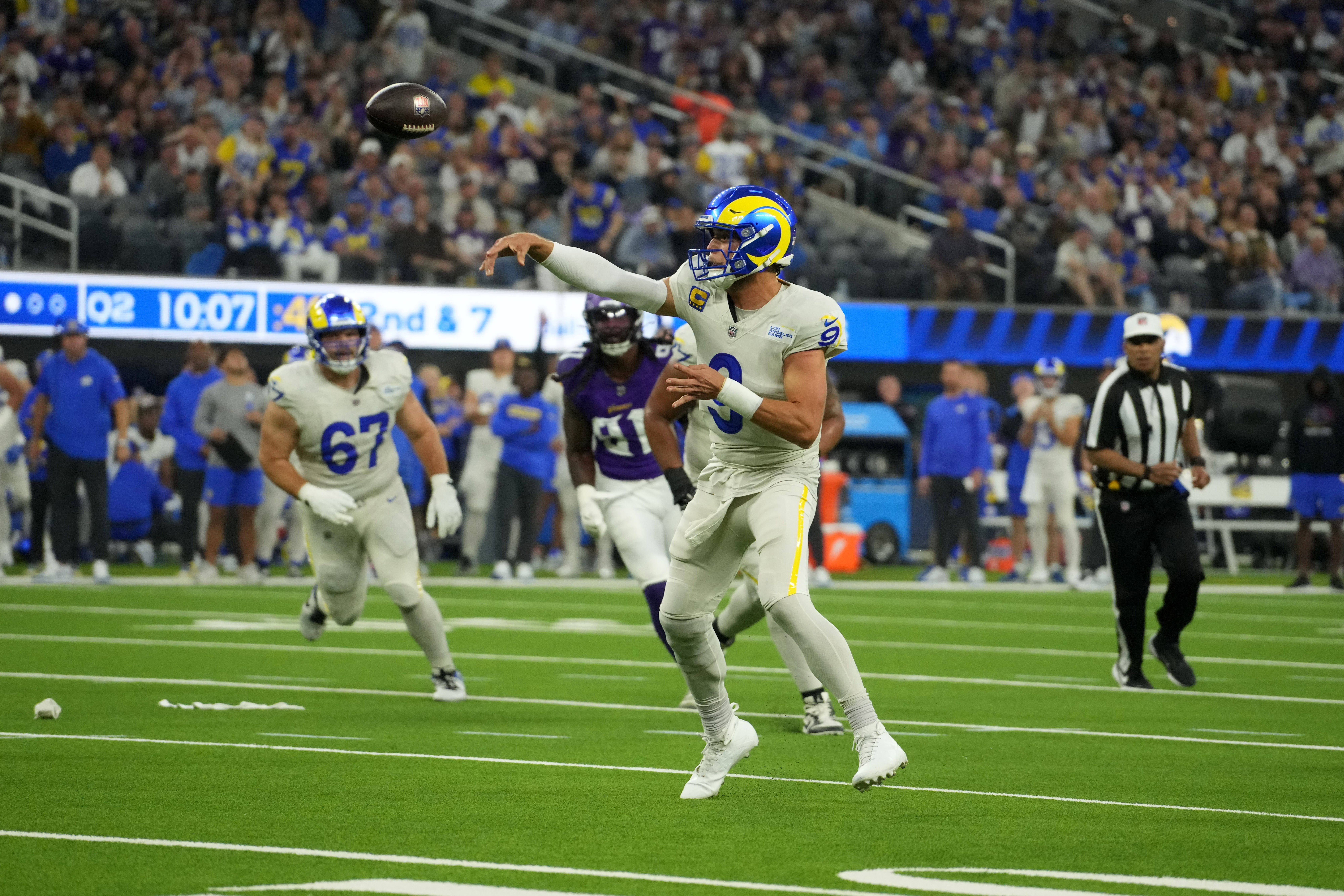 Is The Los Angeles Rams Shocking Post-Bye Offensive Turnaround For Real Or A Mirage? 3 NFL: Minnesota Vikings at Los Angeles Rams | Quarterback Matthew Stafford
