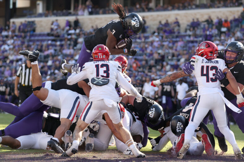 Los Angeles Chargers Predicted To Draft Freak Athlete With Elite Size, Speed, and Ball-Carrier Vision In 3rd Round 3 NCAA Football: Arizona at Texas Christian