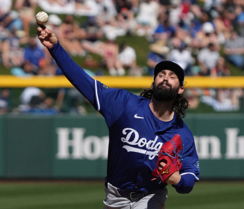 Los Angeles Dodgers Share Loose Timeline For Latest Injured Starting Pitcher 3 MLB: Spring Training-Los Angeles Dodgers at Chicago Cubs
