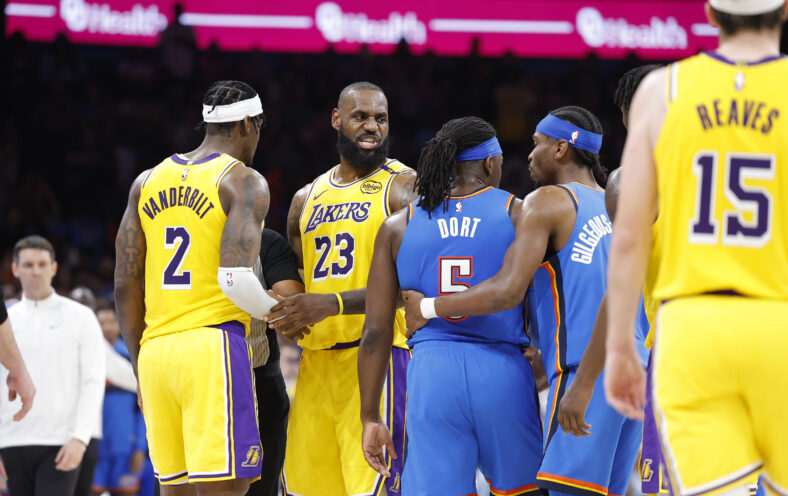 Los Angeles Lakers Predicted To Face "Bill Russell Celtics" Level Threat in Playoffs 3 NBA: Los Angeles Lakers at Oklahoma City Thunder