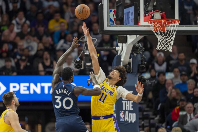 Los Angeles Lakers Stick With Controversial Starting Lineup For Game 4 Vs. Timberwolves 3 NBA: Playoffs-Los Angeles Lakers at Minnesota Timberwolves