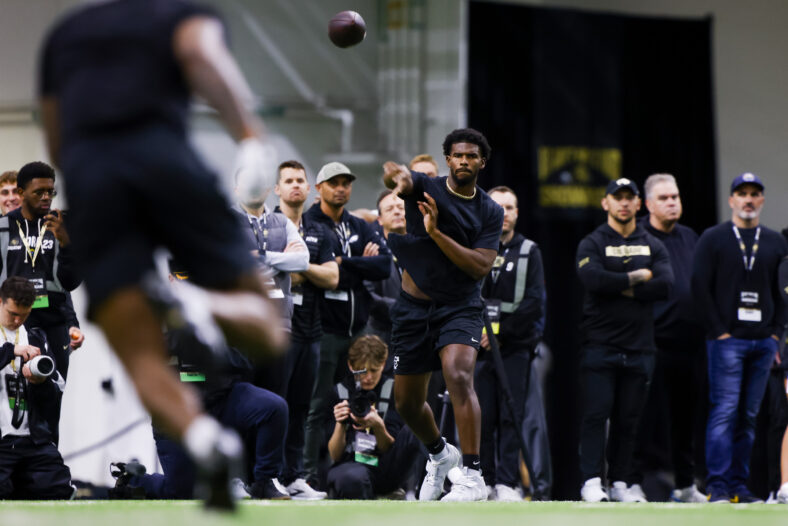 Tom Brady Denies Claims He Told Las Vegas Raiders To Avoid Controversial Draft Prospect 3 NCAA Football: Colorado NFL Showcase Las Vegas Raiders