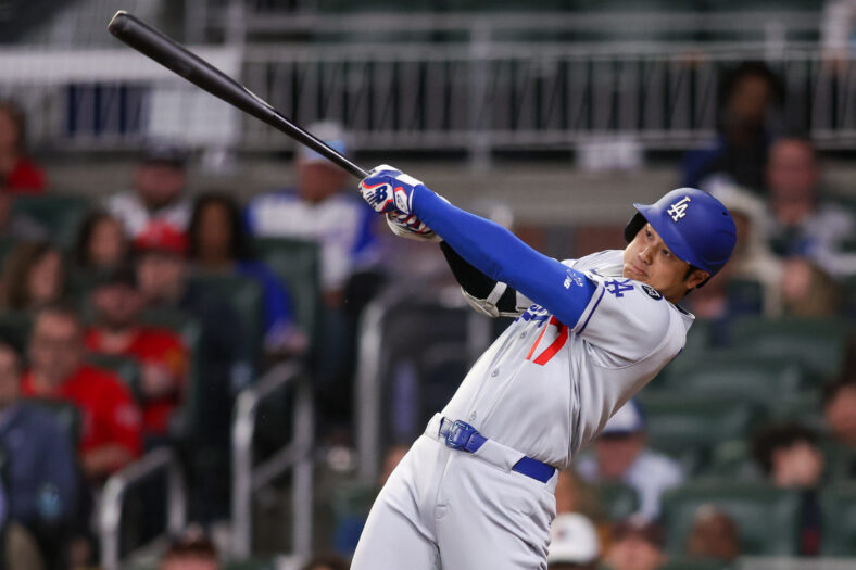 Los Angeles Dodgers Shohei Ohtani 1st In MLB To Hit Elite Benchmark 3 MLB: Los Angeles Dodgers at Atlanta Braves