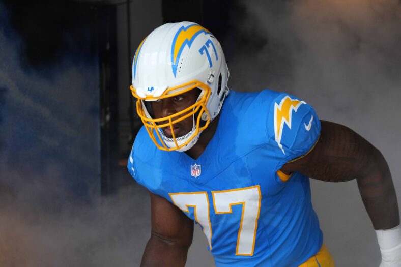 The Latest On The Los Angeles Chargers Battle At The Center Position 5 NFL: Las Vegas Raiders at Los Angeles Chargers | Zion Johnson